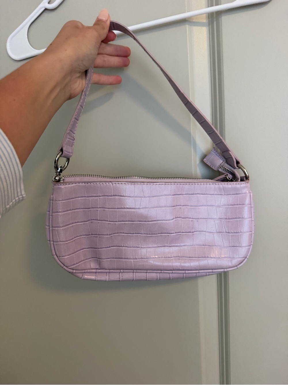 Urban Outfitters Lavender Croc Mini Shoulder Bag
